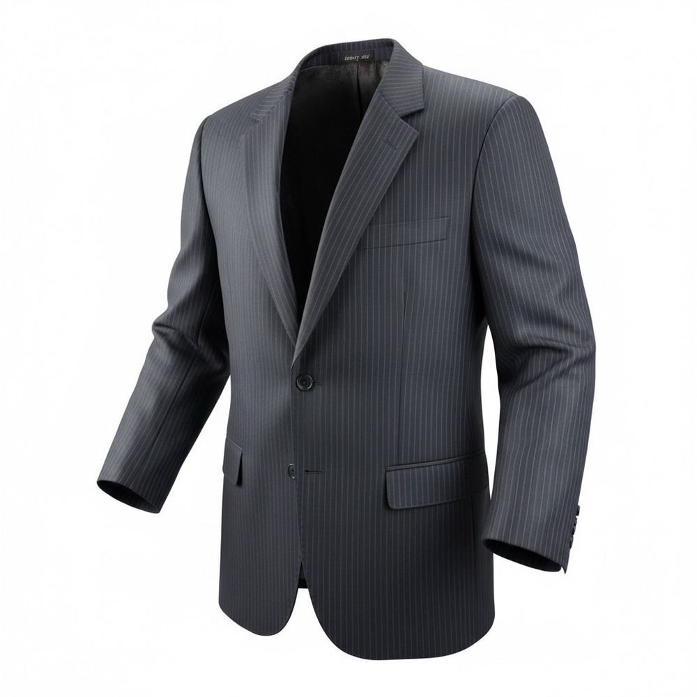 Leonardo Valenti Men's 44R Wool Blazer Super 150's Pinstripe Suit Jacket
